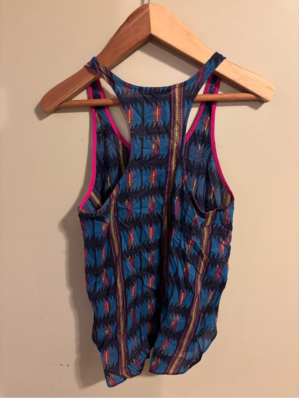American Eagle- Blue Multicolor Aztec Racerback Tank - Picture 2 of 3